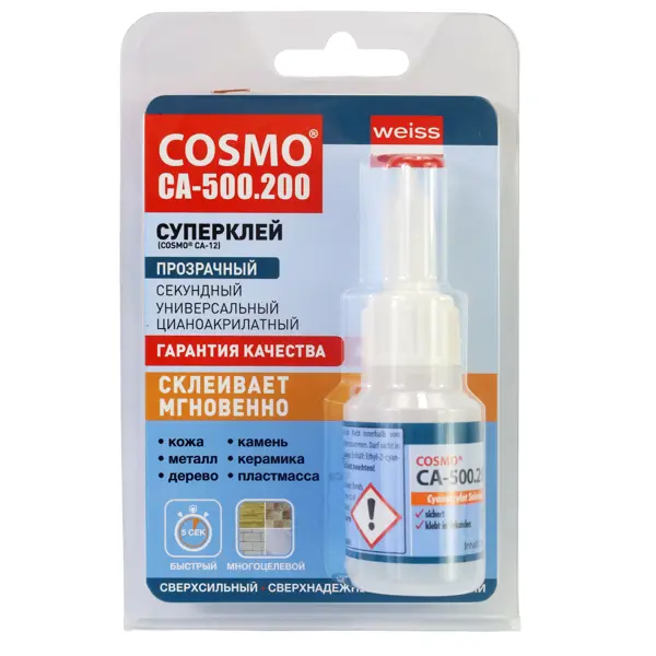 Секундный клей Cosmofen CA-12 прозрачный 20 г