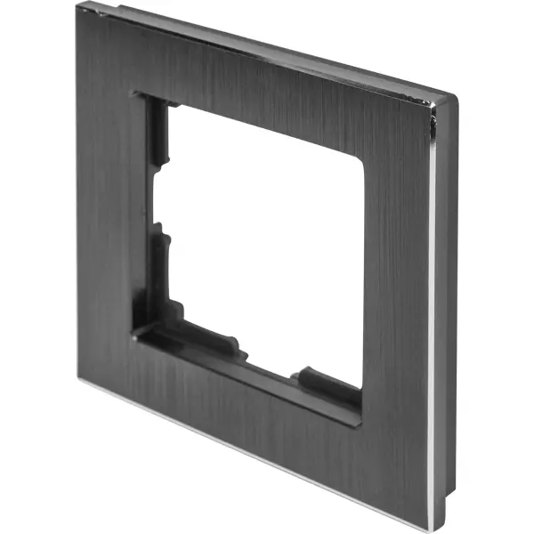 Рамка для розеток и выключателей Werkel Aluminium 1 пост металл цвет черный алюминий