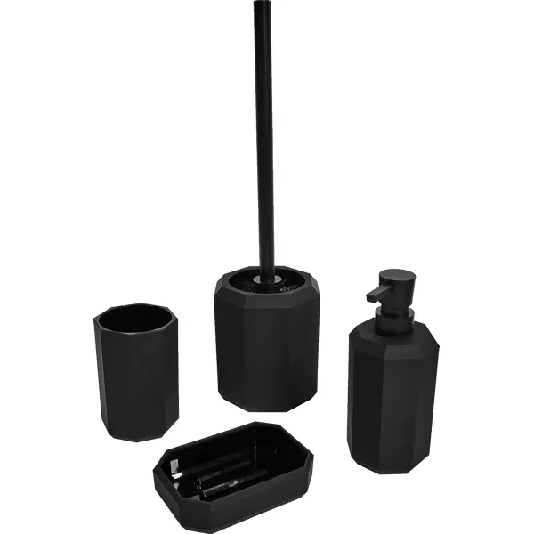 Мыльница Swensa Grid пластик цвет чёрный