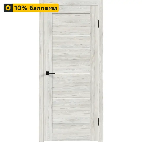 Дверь межкомнатная глухая с замком и петлями в комплекте Тиволи 90x200 см ПВХ цвет рустик серый
