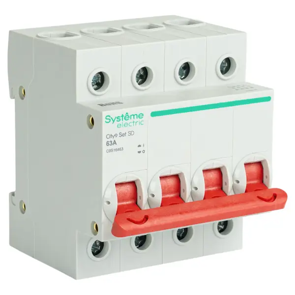 Автоматический выключатель Systeme Electric City9 Set C9S16463 4P C63 А 6 кА