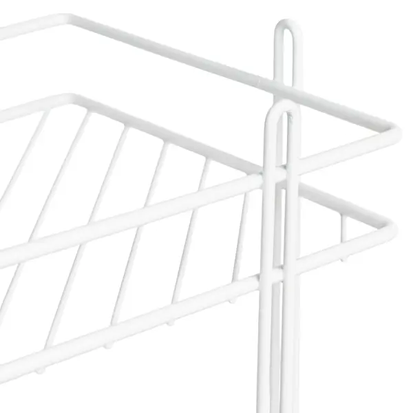 Полка для ванной Proffero 2 яруса угловая сталь цвет белый