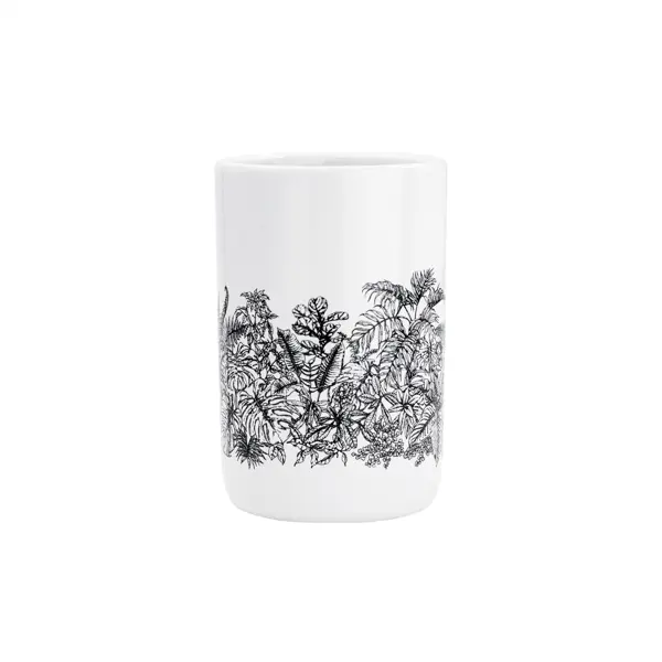 Стакан для зубных щёток Bath Plus Tropico W-CE2627AA-TB керамика цвет белый с черным рисунком