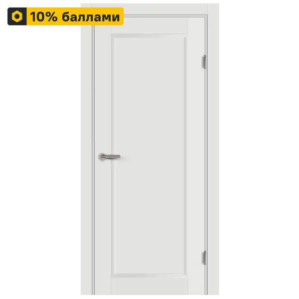 Дверь межкомнатная глухая Пьемонт 90x200 см Hardflex белый с замком и петлями
