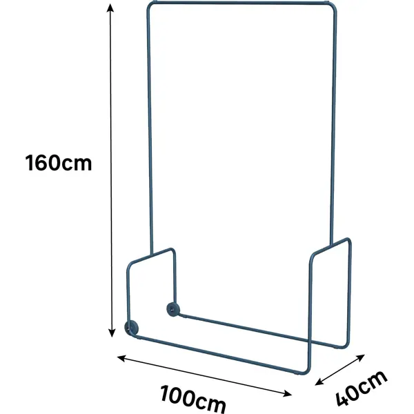 Вешалка напольная Spaceo 100x160x40 см металл цвет синий