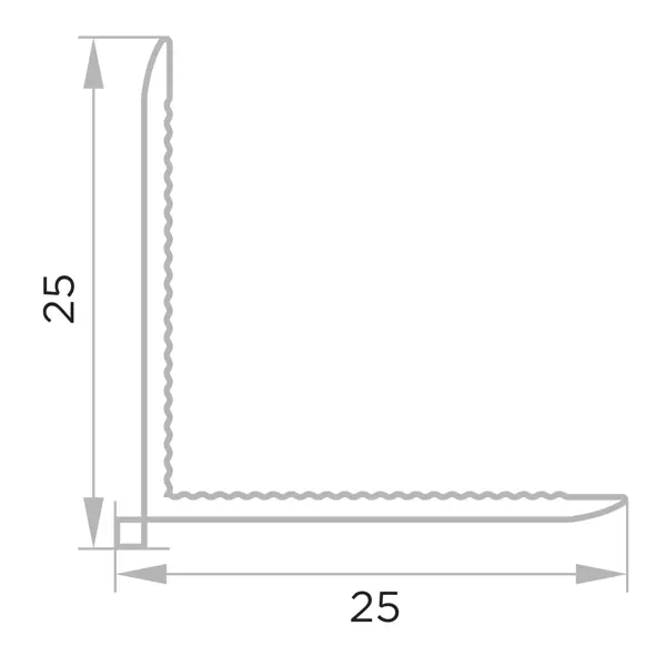 Угол ПВХ под тяжелые обои 25x25x2700 мм белый