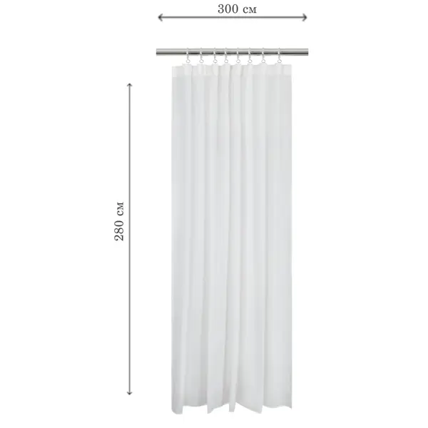 Тюль на ленте KREAFORTA Daniel 300x280 см белый