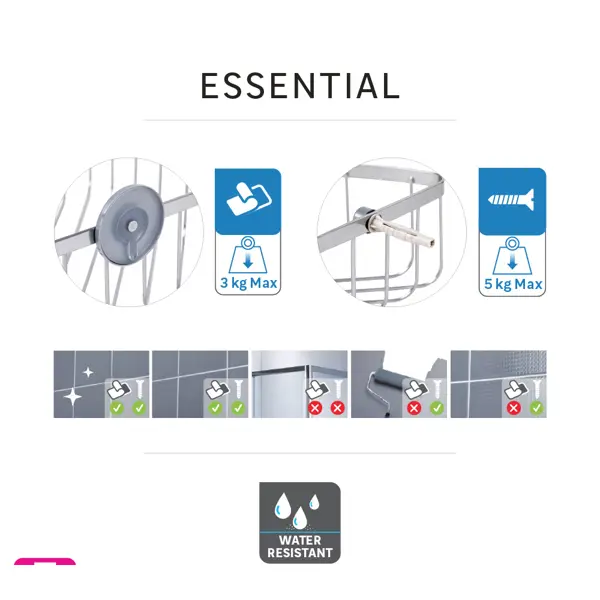 Полка для ванной угловая Sensea Essential цвет хром