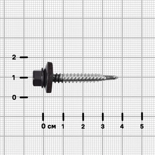 Саморезы кровельные по металлу Standers с пресс-шайбой RAL7024 5.5x38 6 шт.