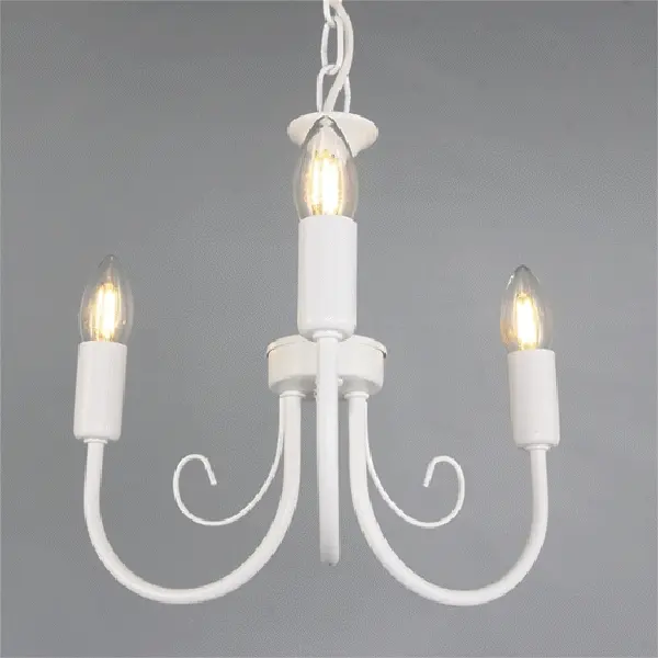 Люстра подвесная Vitaluce Blanca 3 лампы 9м² Е14 цвет белый матовый