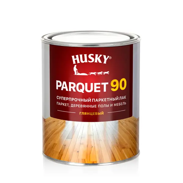 Лак паркетный Husky Parquet 90 глянцевый бесцветный 0.9 л