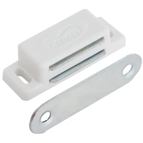 Защелка магнитная Jet 18x45x3 мм, пластик, цвет белый, 4 шт.