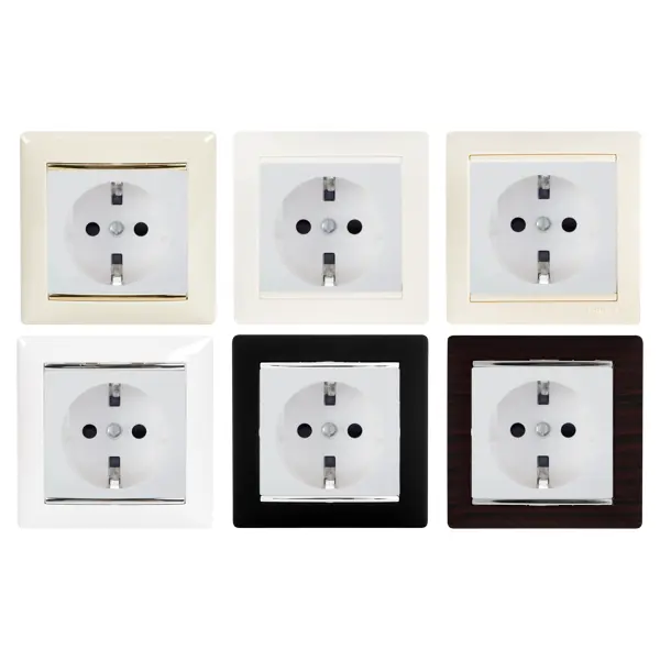 Розетка с заземлением - Legrand Valena - со шторками 16А 250В винтовые зажимы - белый