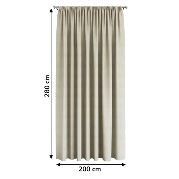 Штора на ленте Este 200x280 см цвет кремовый