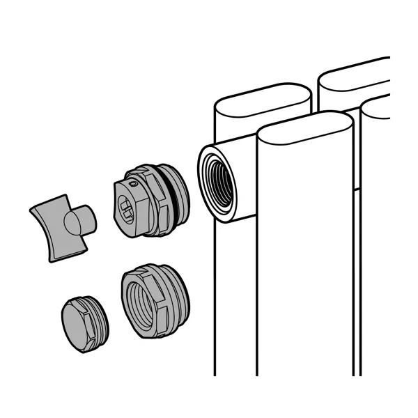 Монтажный комплект для радиатора Equation 1"x1/2" сталь белый 10 шт.
