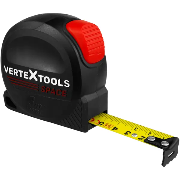 Рулетка Vertextools 3144-3-16 с магнитным наконечником с автостопом 3 м x 16 мм