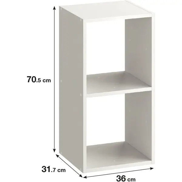 Стеллаж Spaceo KUB 2 секции 36x70.5x31.7 см ЛДСП цвет белый