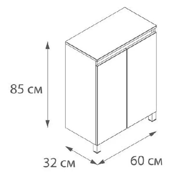 Шкаф напольный Sensea «Лайн» 60 см цвет белый