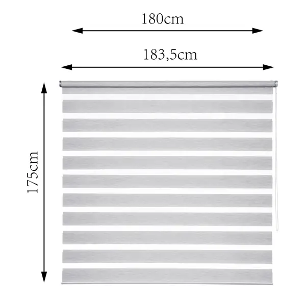 Штора рулонная день-ночь Inspire Moscou 180x175 см серая