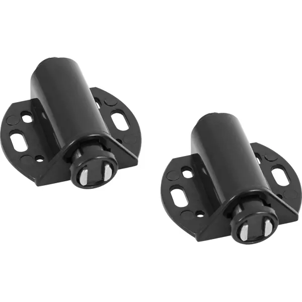 Защелка магнитная для стеклянной двери пластик цвет черный 2 шт.