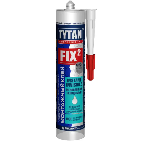 Клей монтажный Tytan Professional Fix² Instant Invisible универсальный прозрачный 290 мл