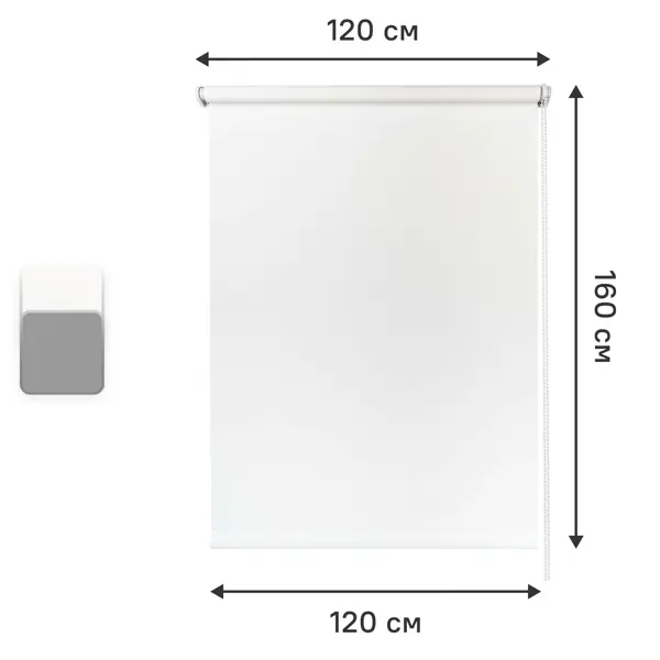 Штора рулонная Kreaforta Oka 120x160 см белая