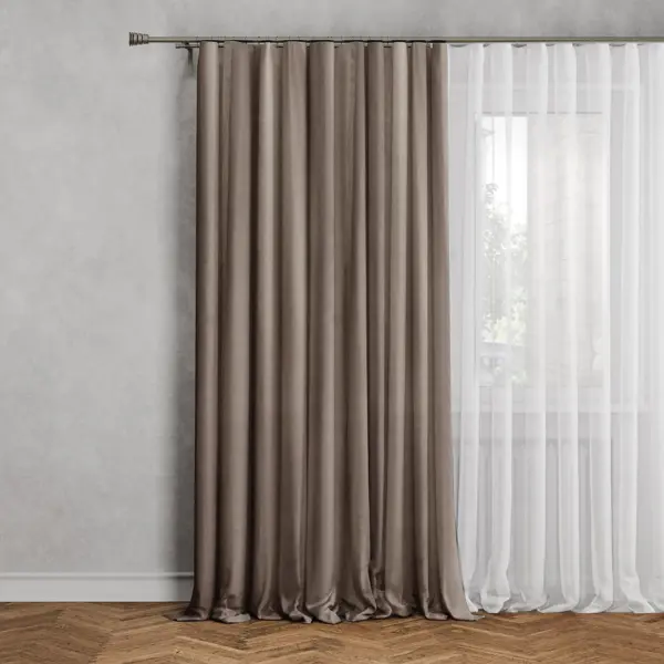 ЛЦ Штора на ленте Tegal 140x260 см цвет серо-коричневый Fos 3