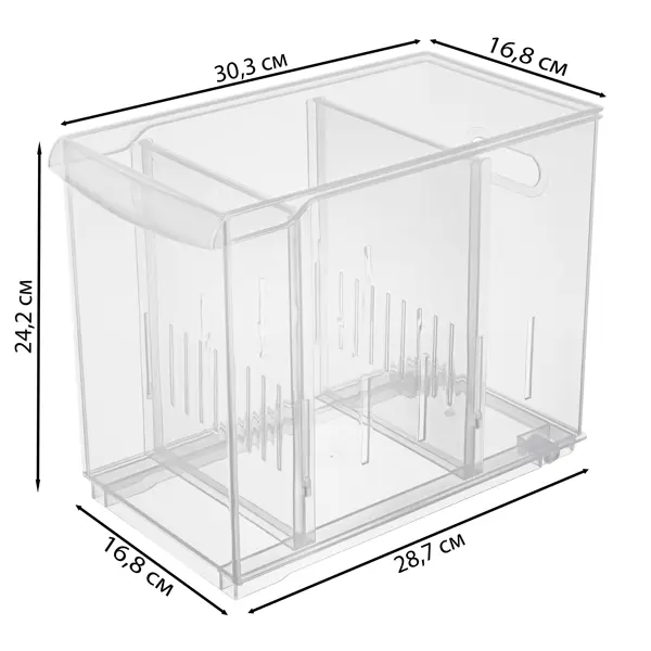 Контейнер Rolly 16.8x24.2x30.5 см 10.6 л пластик цвет прозрачный