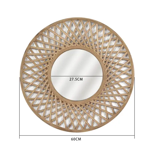 Зеркало декоративное настенное Inspire Rosage круглое D60 см цвет бежевый