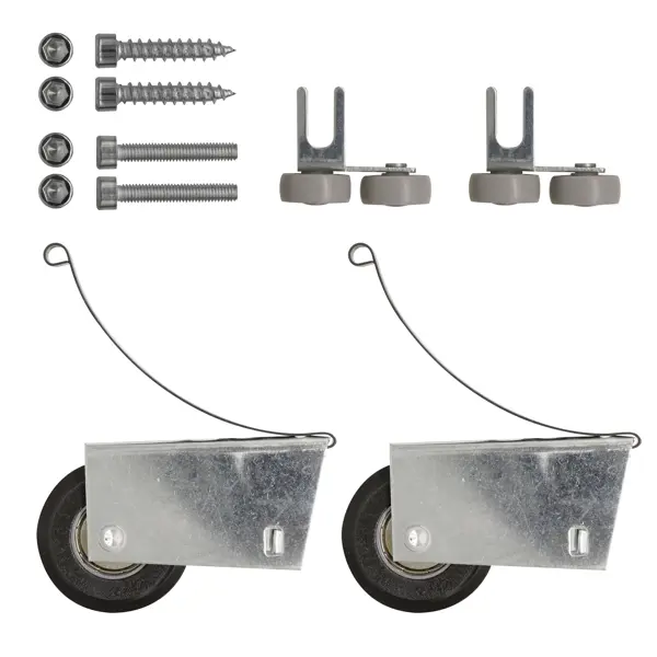 Комплект роликов для шкафа купе 55x40x40 мм 20 кг сталь цвет серый.