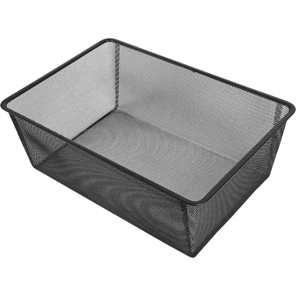 Корзина мелкосетчатая НСХ 52.9x18.5x36.5 см сталь цвет чёрный