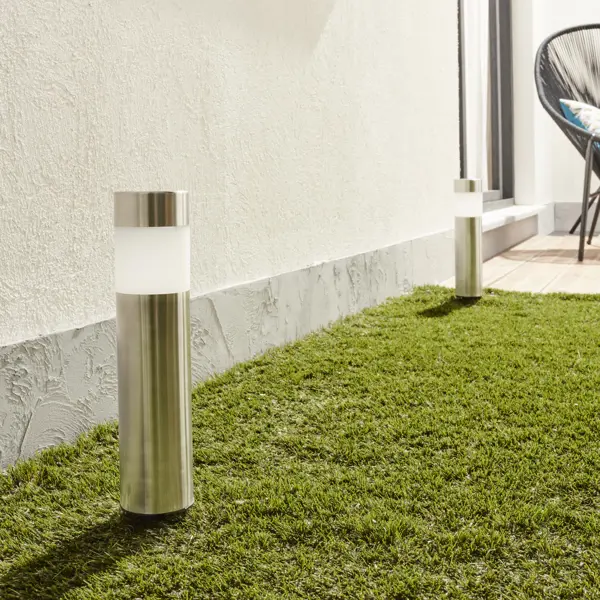 Светильник в грунт Inspire New Praia на солнечных батареях свет тёплый белый IP44 цвет серый, 2 шт