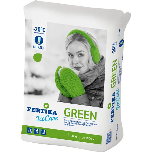 Противогололёдное средство Фертика Ice Care Green 20 кг