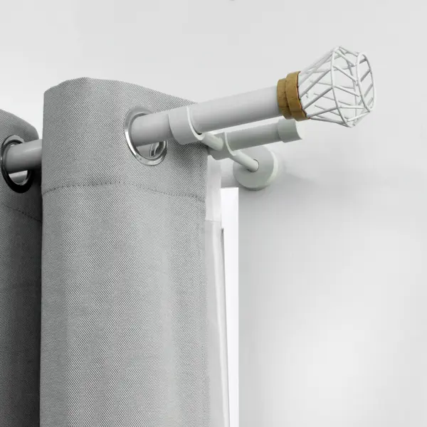 Настенный карниз раздвижной двухрядный Tulis d25/28 200-360 см металл цвет белый