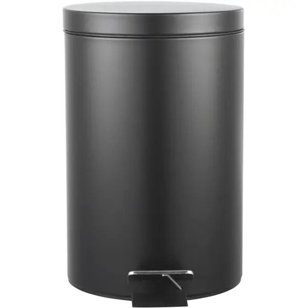 Бак для мусора в ванную комнату KONSENSA Терни 12 л сталь цвет черный