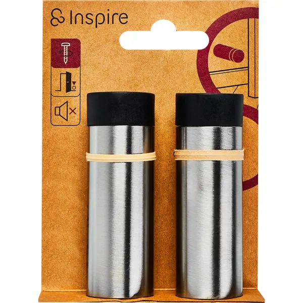 Стопор дверной Inspire ПВХ 2.7x8 см цвет никель 2 шт.