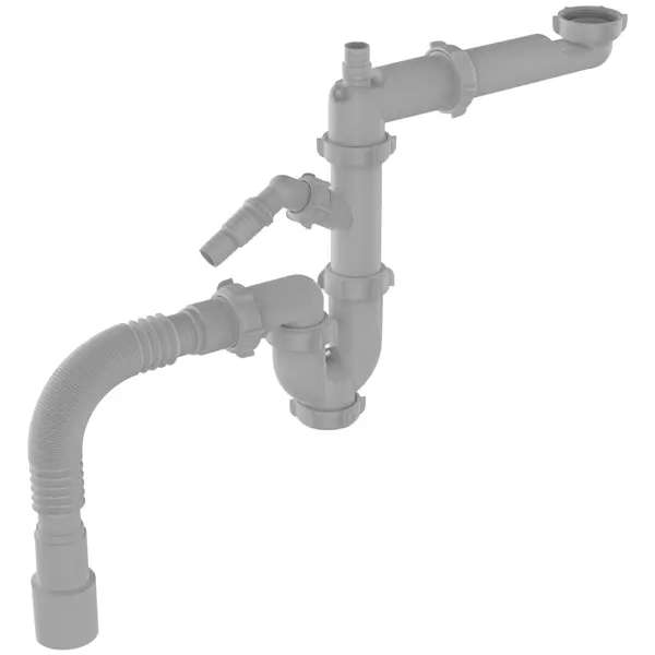 Сифон для мойки поворотный Equation 40 мм без выпуска 2 отвода