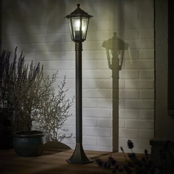 Фонарный столб уличный Inspire Peterburg 1xE27x60 Вт алюминий/сталь 100 см цвет бронза