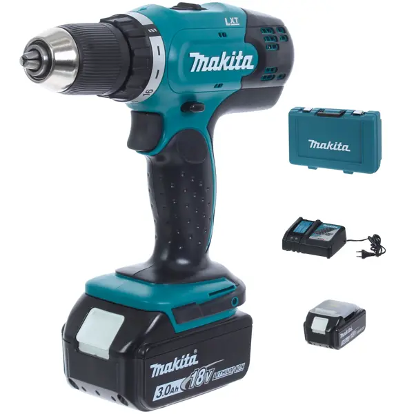 Дрель-шуруповерт аккумуляторная Makita DDF453RFE, 18 В Li-ion 2x3 Ач