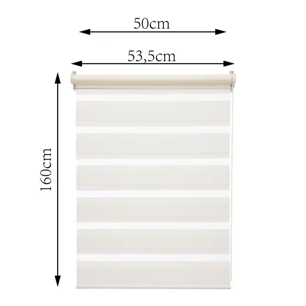 Штора рулонная день-ночь Inspire Peter 50x160 см экрю