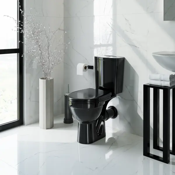 Унитаз-компакт Rosa Фрегат сиденье с микролифтом двойной смыв цвет черный