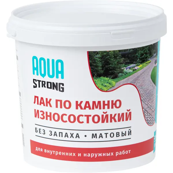 Лак по камню Aquastrong износостойкий матовый прозрачный 2.5 кг