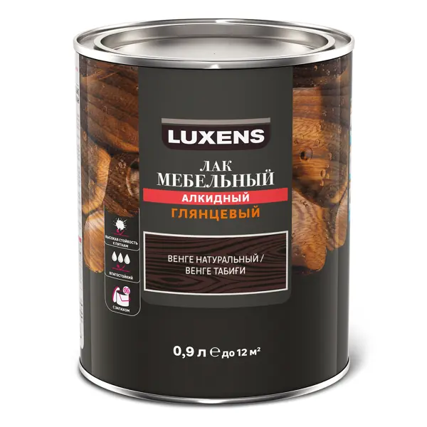 Лак для мебели Luxens алкидный цвет венге глянцевый 0.9 л