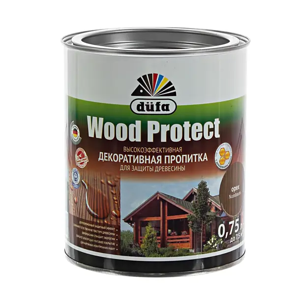 Антисептик Dufa Wood Protect цвет орех 0.75 л