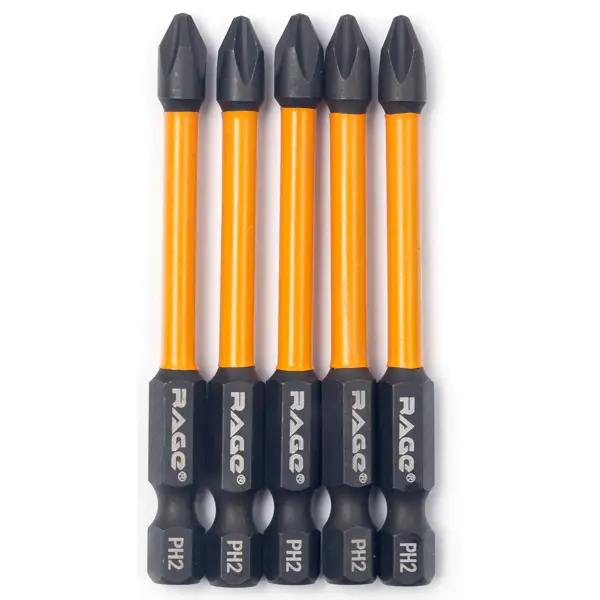 Бита ударная магнитная Rage 554127 PH2x70 мм, 5 шт.