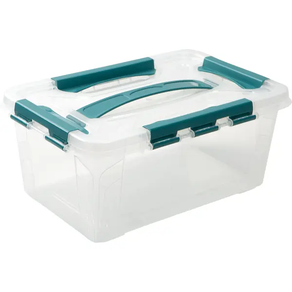Ящик Grand Box 29x12.4x19 см 4.2 пластик с крышкой цвет прозрачный