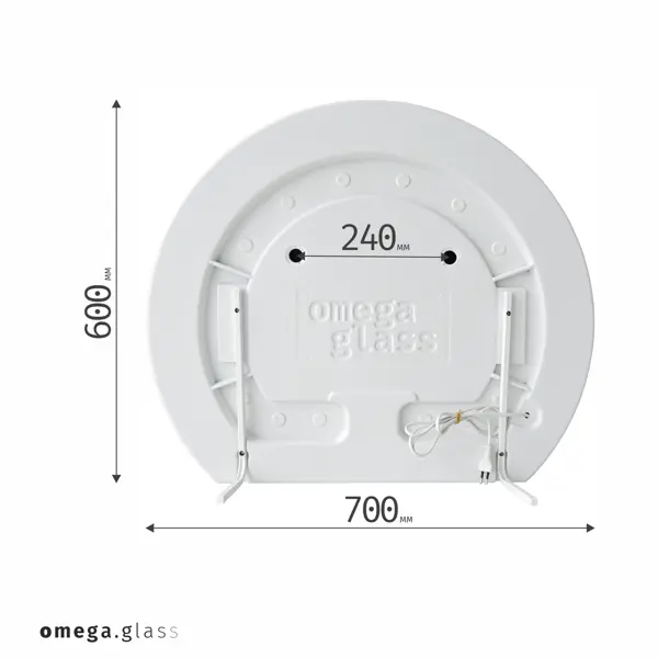 Зеркало гримерное 70x60 см круг стекло