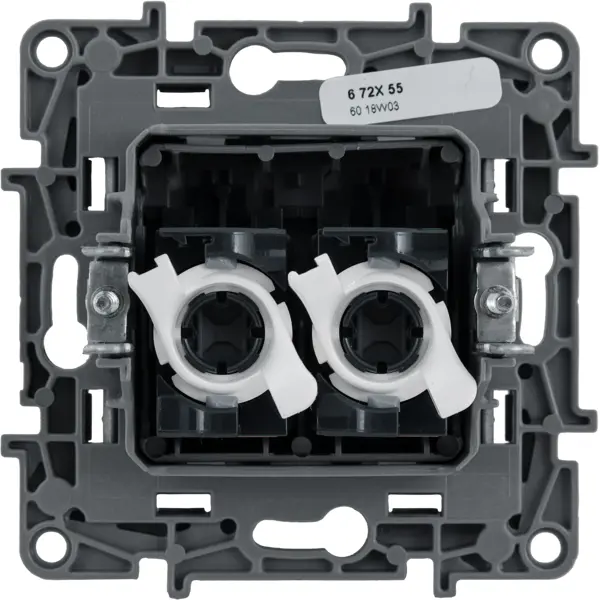 Розетка компьютерная двойная RJ45 категория 5e UTP - Legrand Etika - антрацит