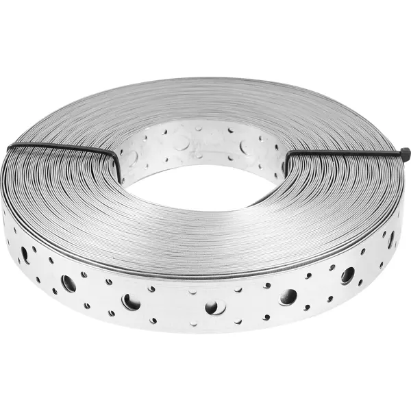 Перфорированная лента прямая LP 25x0.8 25 м оцинкованная сталь цвет серый