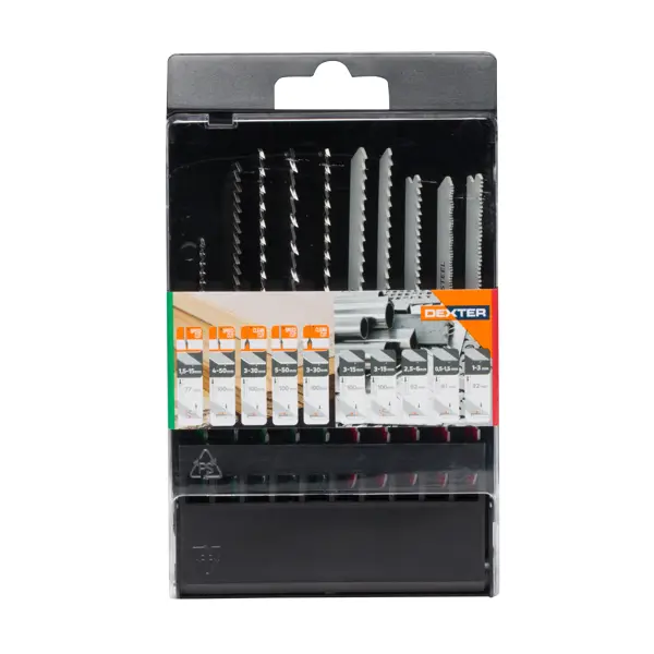 Набор пилок для электролобзика по металлу и дереву Dexter HL-27, 10 шт.